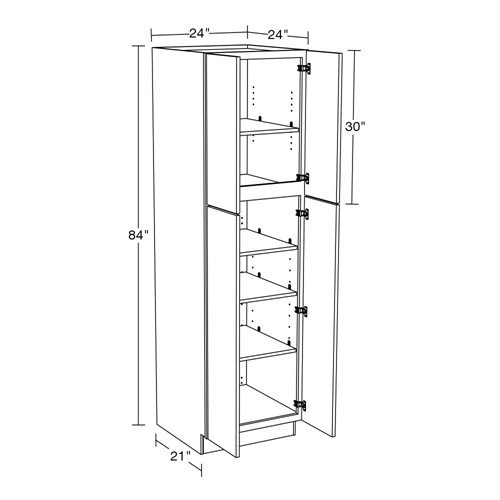 Lexington Blue Shaker Utility 24" x 24" x 84"