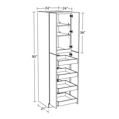 Lexington Blue Shaker Utility 24" x 24" x 90" 4 Rollout