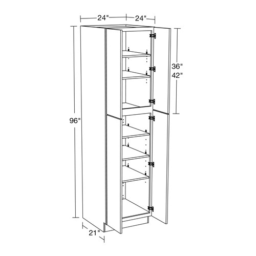 Lexington Blue Shaker Utility 24" x 24" x 96"