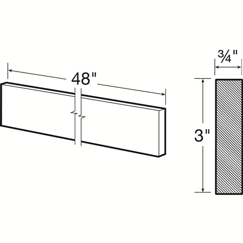 Lexington Blue Shaker Valance 48" x 3" x 3/4"