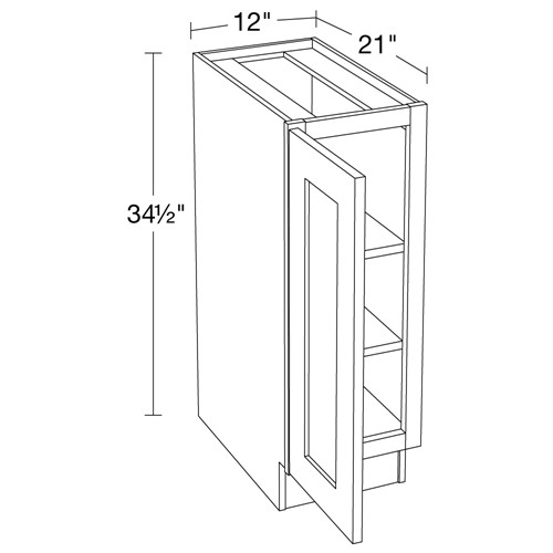 Lexington Blue Shaker Vanity Base Full Height Doors 12"