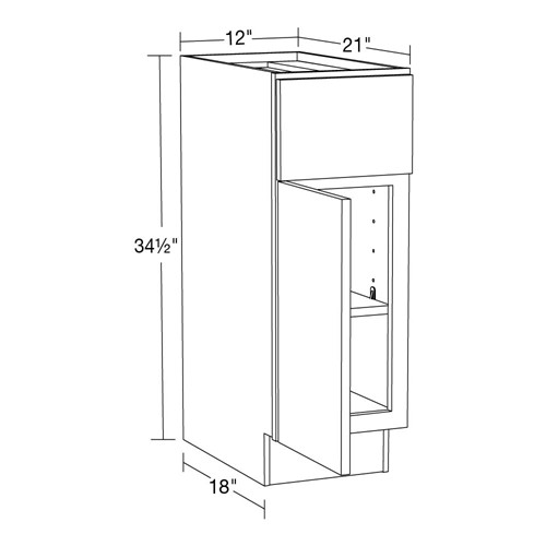 Lexington Blue Shaker Vanity Base 12"