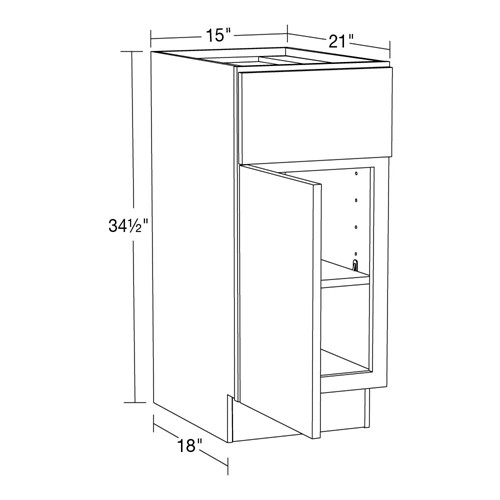 Lexington Blue Shaker Vanity Base 15"