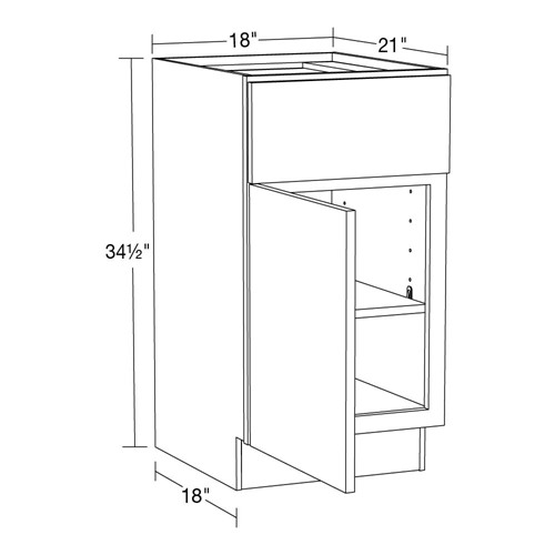 Lexington Blue Shaker Vanity Base 18"