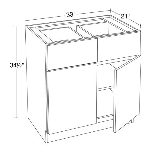Lexington Blue Shaker Vanity Base 33"
