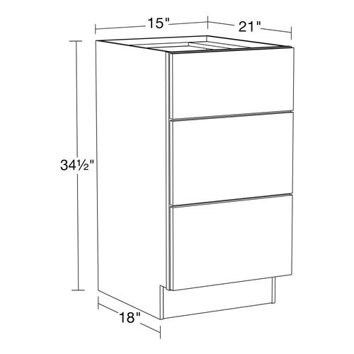 Lexington Blue Shaker Vanity Base Drawer 15" x 21"