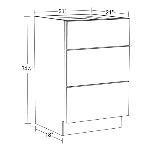 Lexington Blue Shaker Vanity Base Drawer 21" x 21"