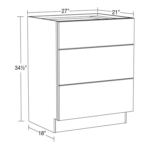Lexington Blue Shaker Vanity Base Drawer 27" x 21"