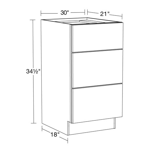 Lexington Blue Shaker Vanity Base Drawer 30" x 21"
