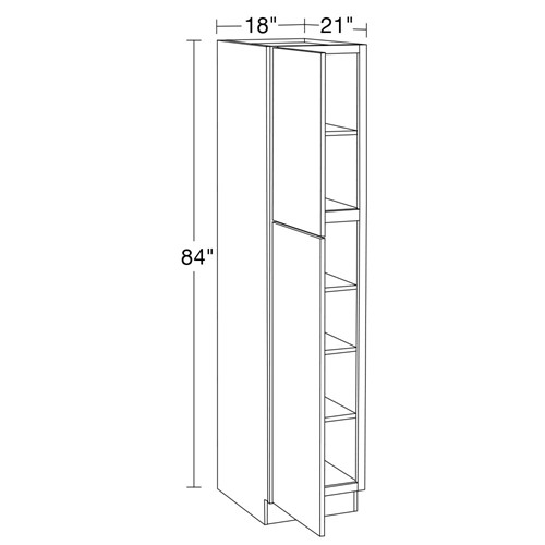 Lexington Blue Shaker Vanity Linen Cabinet 18"x21"x84"