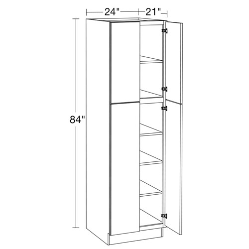 Lexington Blue Shaker Vanity Linen Cabinet 24"x21"x84"