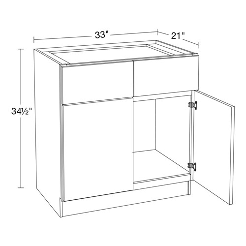 Lexington Blue Shaker Vanity Sink Base 33" x 21"