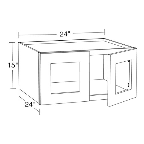 Lexington Blue Shaker Wall 24"x15" with Glass Doors