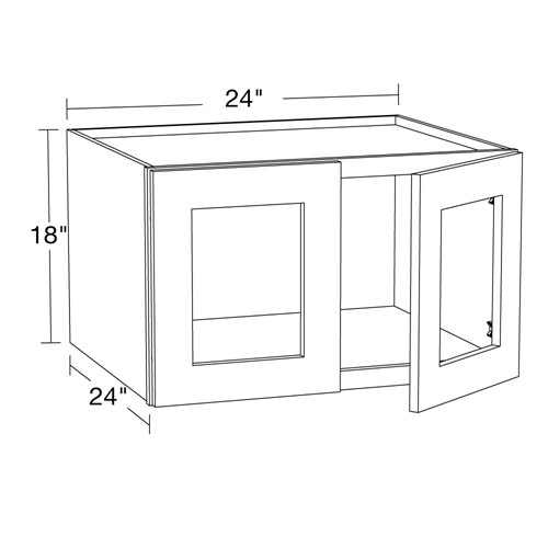 Lexington Blue Shaker Wall 24"x18" with Glass Doors