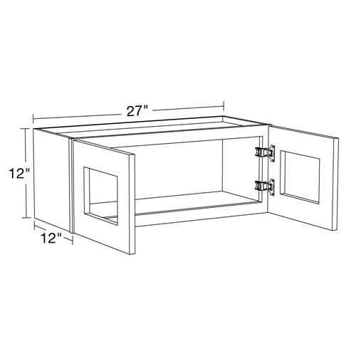 Lexington Blue Shaker Wall 27"x12" with Glass Doors