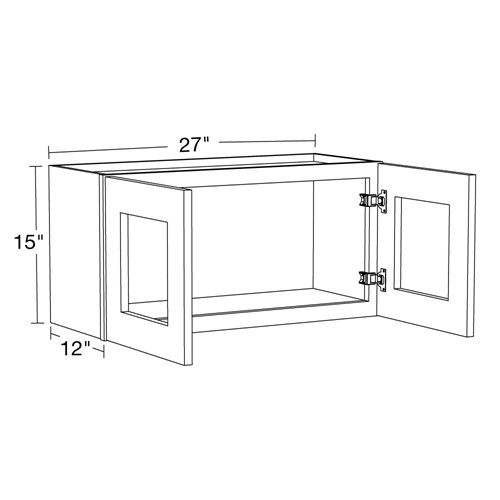 Lexington Blue Shaker Wall 27"x15" with Glass Doors
