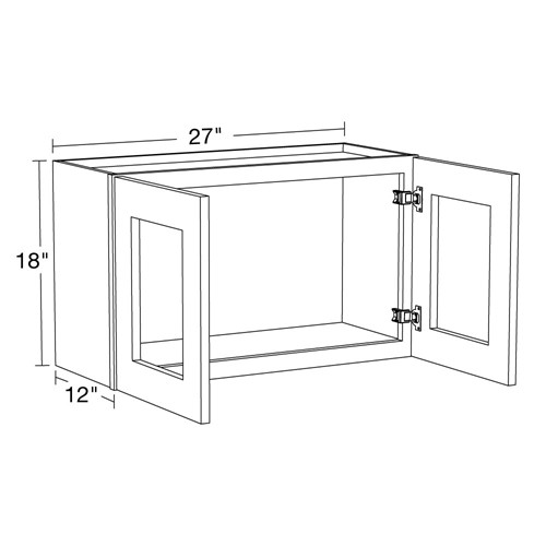 Lexington Blue Shaker Wall 27"x18" with Glass Doors