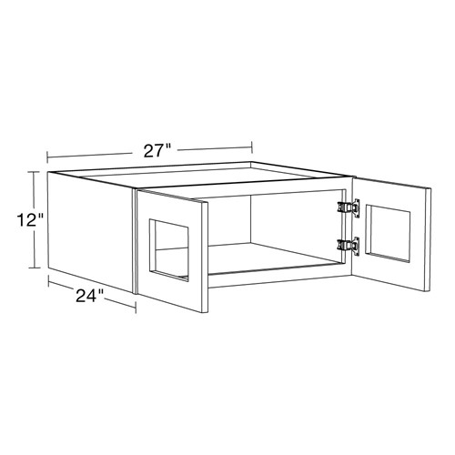 Lexington Blue Shaker Wall 27wx24dx12h with Glass Doors