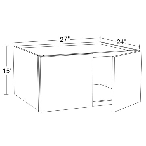 Lexington Blue Shaker Wall Cabinet - 27" x 15" x 24"