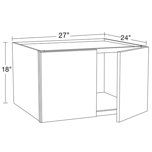 Lexington Blue Shaker Wall Cabinet - 27" x 18" x 24"