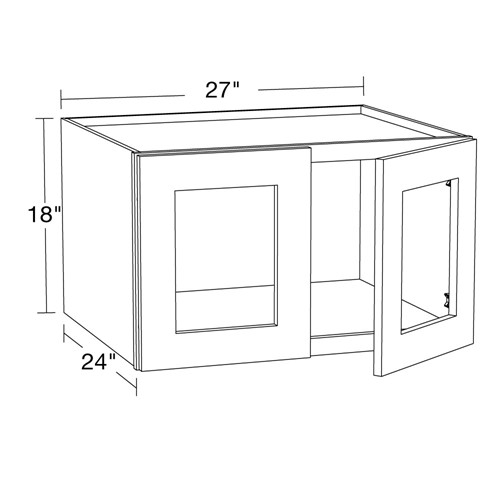 Lexington Blue Shaker Wall 27wx24dx18h with Glass Doors