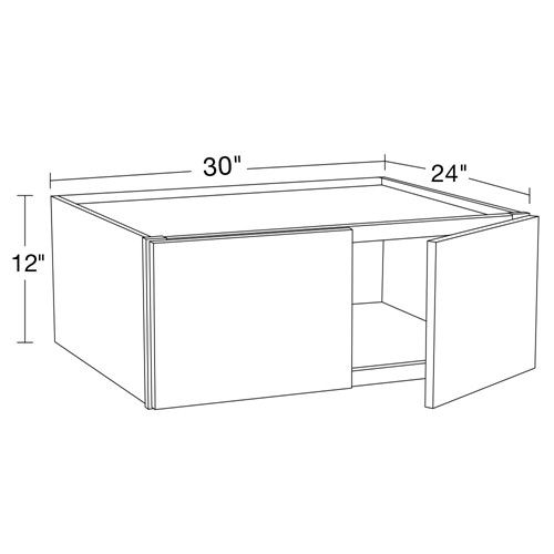 Lexington Blue Shaker Wall Cabinet - 30" x 12" x 24"