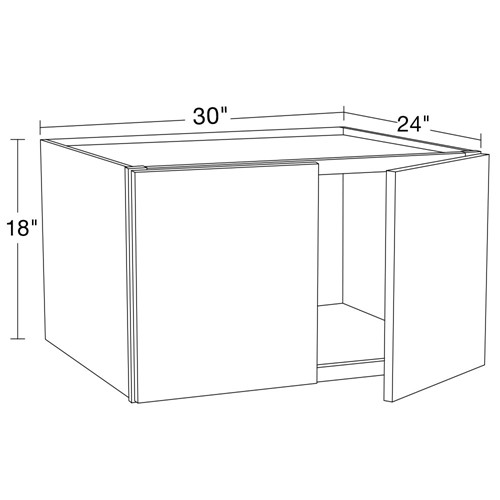Lexington Blue Shaker Wall Cabinet - 30" x 18" x 24"