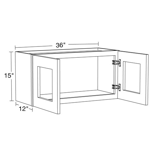 Lexington Blue Shaker Wall 36"x15" with Glass Doors
