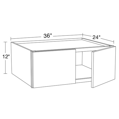 Lexington Blue Shaker Wall Cabinet - 36" x 12" x 24"