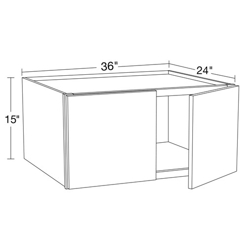 Lexington Blue Shaker Wall Cabinet - 36" x 15" x 24"