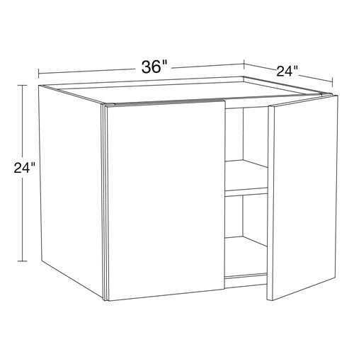 Lexington Blue Shaker Wall Cabinet - 36" x 24" x 24"