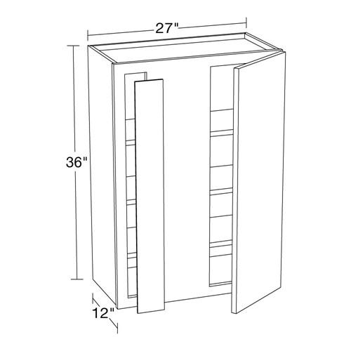 Lexington Blue Shaker 27"x36" Universal Blind Corner Wall Cabinet