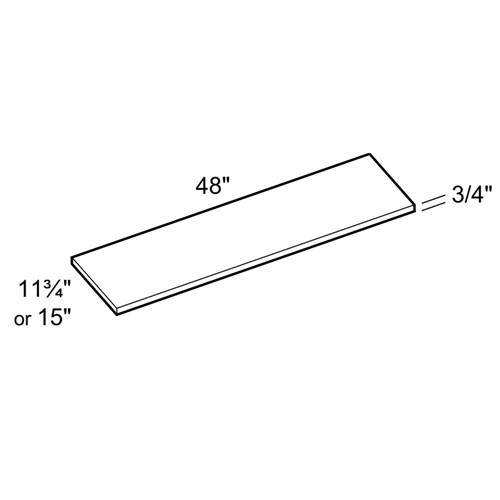Lexington Blue Shaker Wood Furniture Shelf 48" x 15" x 3/4"