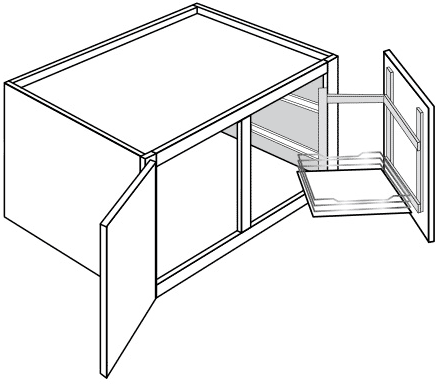 Rustic Shaker Double-Door Wall Refrigerator Cabinet w/ Appliance Pullout 36"W x 18"H x 24"D