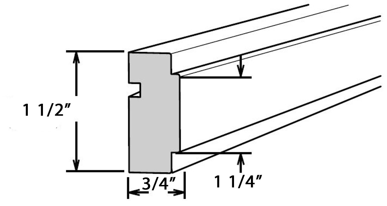 Caramel Shaker Chair Rail 1 1/2" x 3/4" x 96"