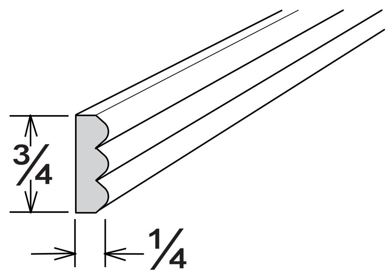 Burnished Brandy Triple Bead Insert Molding 3/4" X 1/4" X 96"