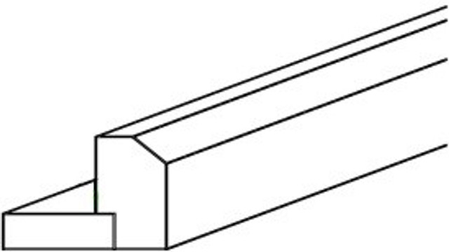 Gainsboro Gray Light Rail Molding 1 1/2" X 2" X 96"