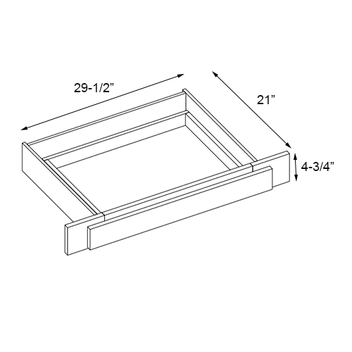 Slim Walnut Shaker Vanity Drawer - 36" W with Adjustable Sides