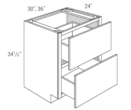 Radnor Slab Two Drawer Base Cabinet 30"W