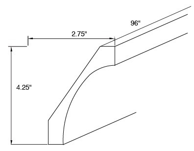 Weston White Shaker Cove Crown Molding - 96"W x 3 1/4"H