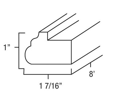 Dark Hickory 8' Light Rail Molding
