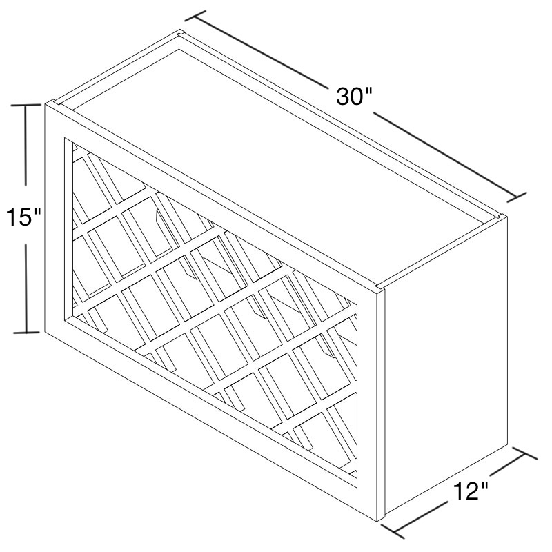 Dark Hickory 30" x 15" Lattice Wine Rack