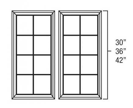 Dark Hickory  Set of Mullion Doors for W3042
