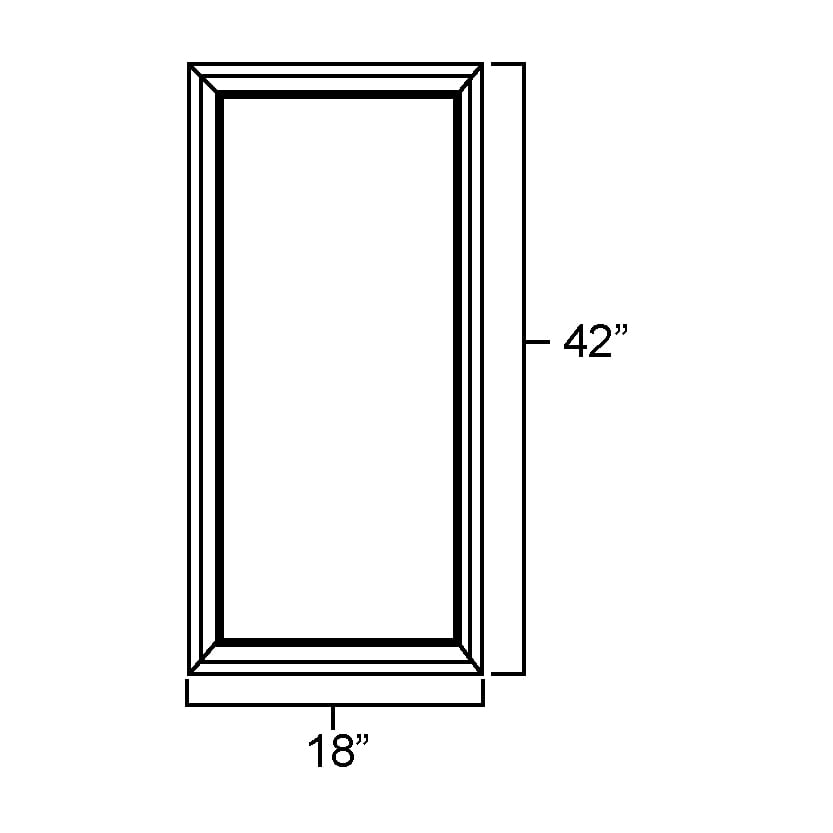 Dark Hickory Plain Glass Door for W1842