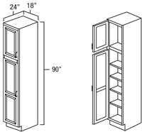 Dark Hickory 18" x 90" Utility Cabinet