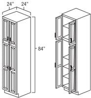 Dark Hickory 24" x 84" Utility Cabinet