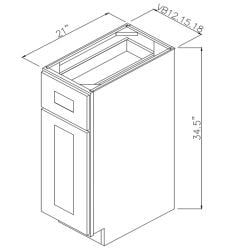 Dark Hickory 12" Vanity Base