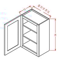 Dark Hickory 12" x 36" Wall Cabinet