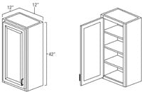 Dark Hickory 12" x 42" Wall Cabinet