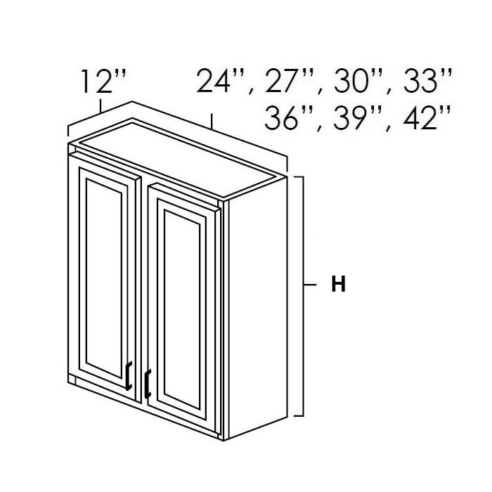 Dark Hickory 39" x 42" Wall Cabinet